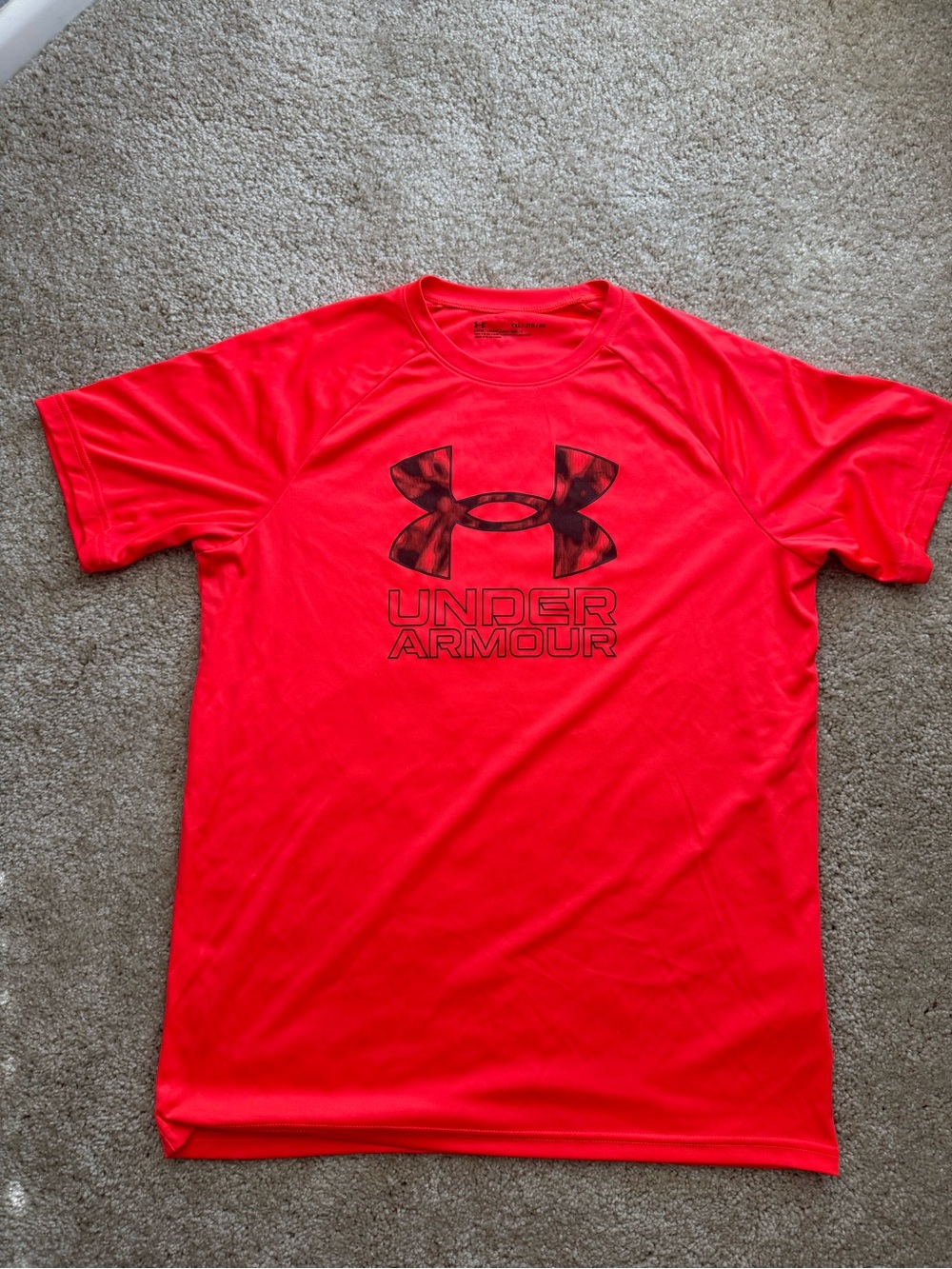 Under Armour Boy’s Bright Orange/Pinkish Logo Performance T-Shirt